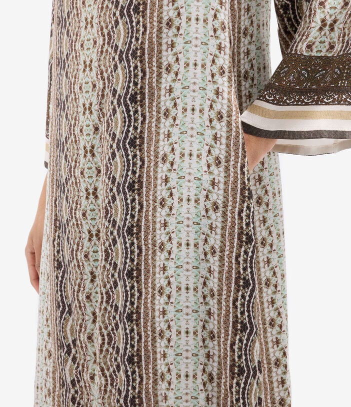 Pierre Louis Mascia MUTKA Kaftan Dress Silk ARGENTO SQUAMATO MUTKASAB12602SE518156101