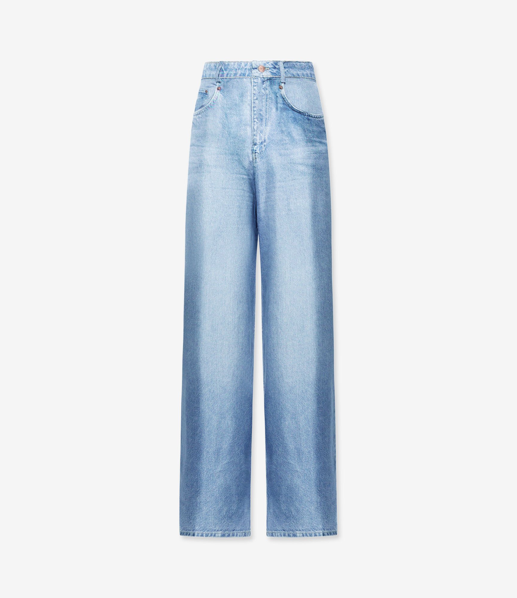 ALOE Trousers Silk Faux-Denim in DENIM | Pierre-Louis Mascia®