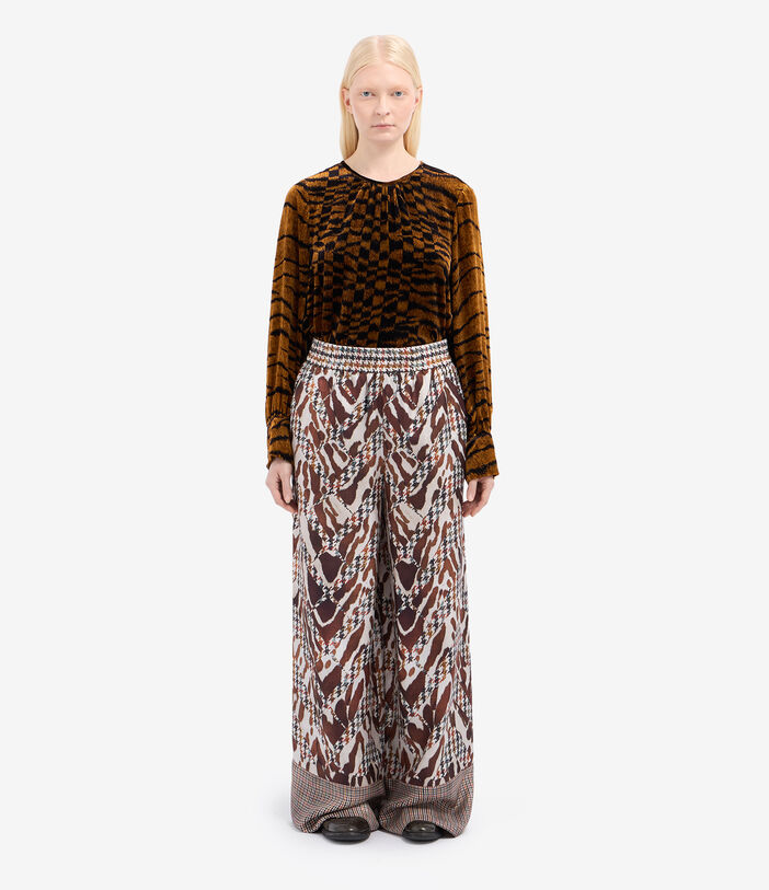 Pierre Louis Mascia ALOE Palazzo Trousers Silk Pierre Louis Mascia ALOE Palazzo Trousers Silk Multicolor ALOESPT12450SE516280101