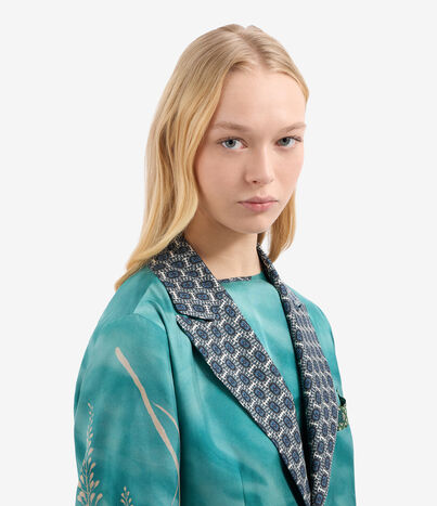 Pierre Louis Mascia ALOE Coat Silk AQUAMARINE ALOESCPT12107SE515545101