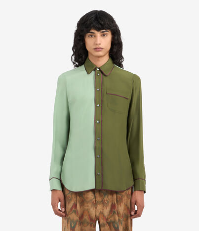 Pierre Louis Mascia ADANAR Longsleeve Shirt Silk SALVIA ADANARUCML10642SEVERDESALVIA