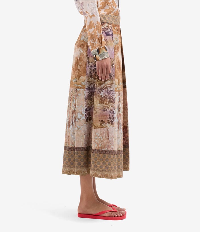 Pierre Louis Mascia SALATO Pleated Skirt Cotton LITOGRAFIA TERRACOTTA SALATOSGO12360CO518064101