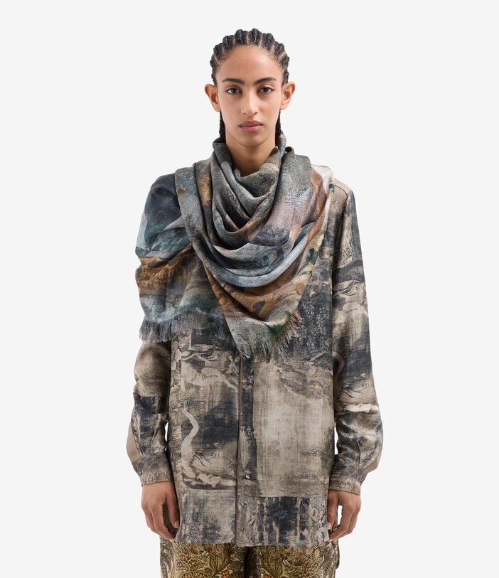 Pierre Louis Mascia ALOEUW Shawl Scarf Silk 135x195 MOSAICO D’INVERNO ALOEUWSW135X195S4SE517300101