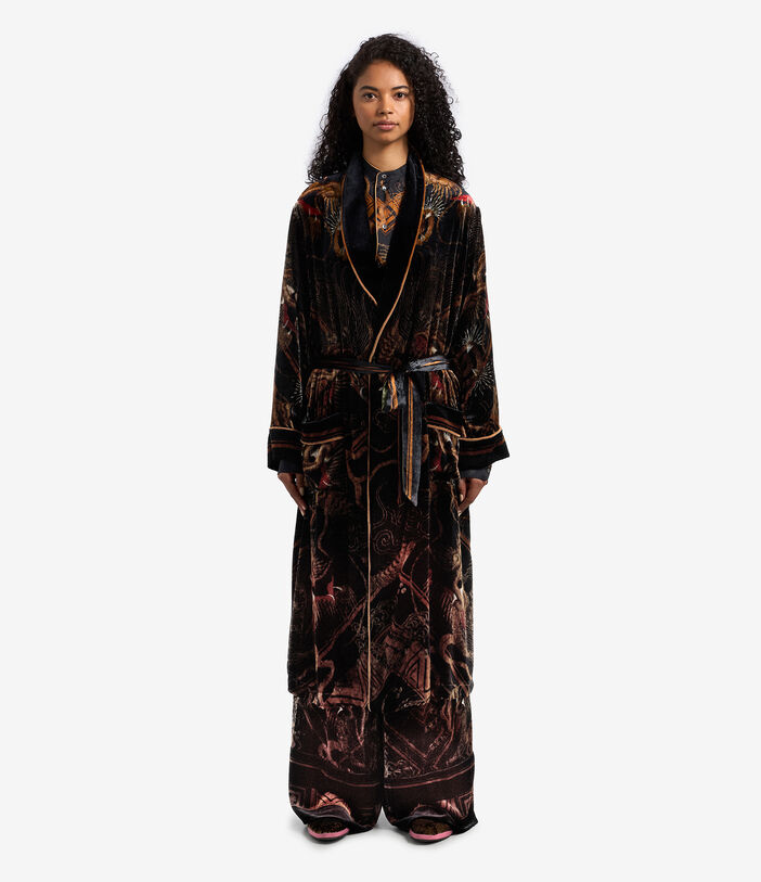 Pierre Louis Mascia KANPUR Palazzo Trousers Viscose Silk BLACK TEA KANPURSPT10766VI512870101