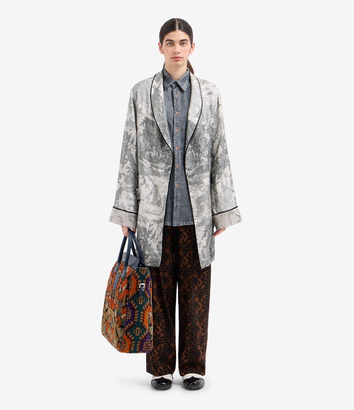 Pierre Louis Mascia ALOEGUM Dressing Gown Silk Pierre Louis Mascia ALOEGUM Dressing Gown Silk Multicolor ALOEGUMSVT10010L92SE516072103