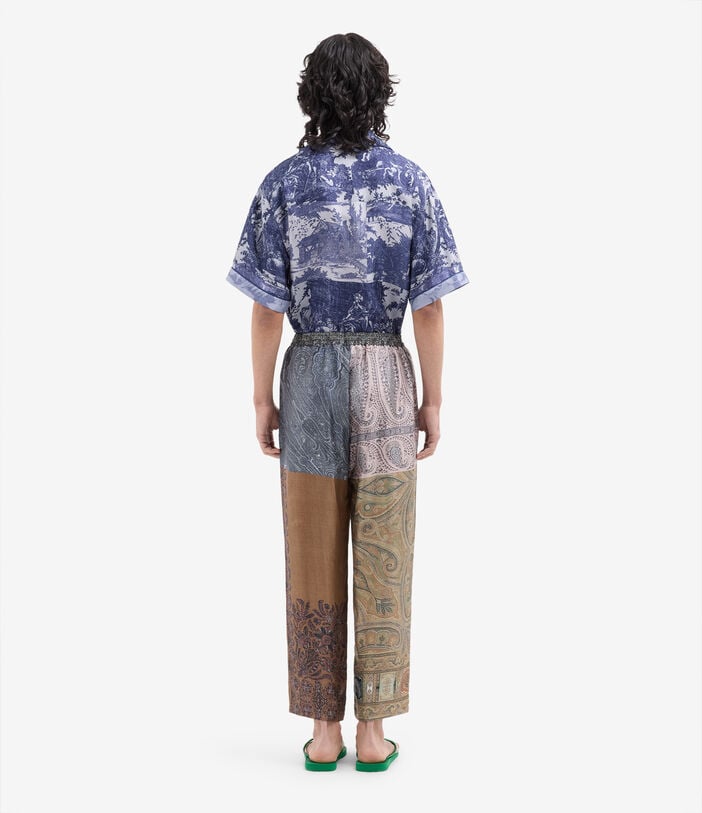 Pierre Louis Mascia ALOE Trousers Silk PATCHWORK ALOESPT10959SE517915101