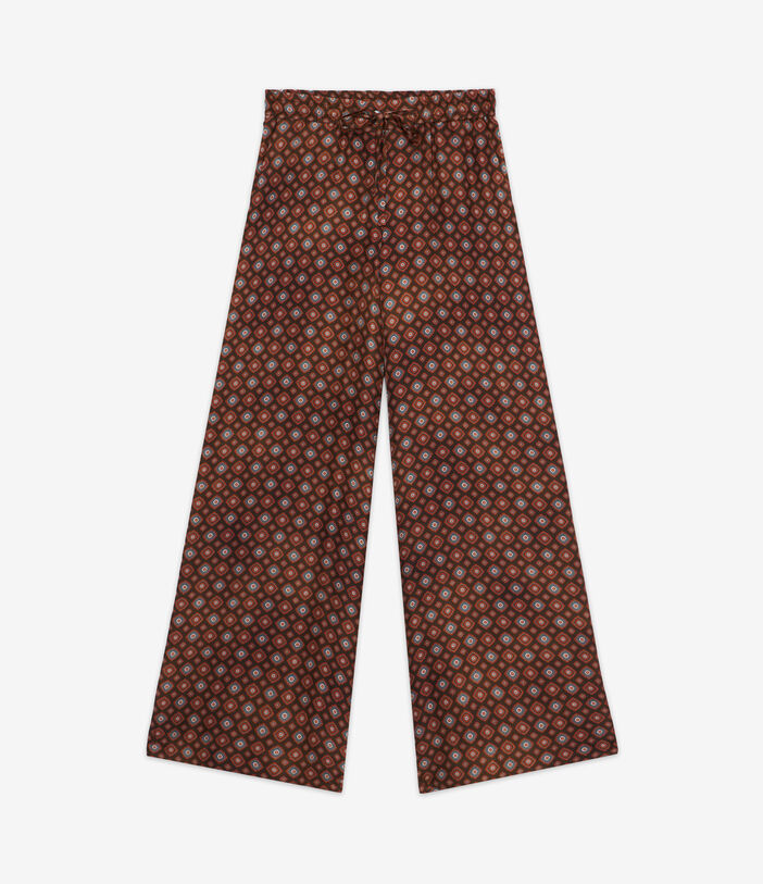 Pierre Louis Mascia ALOE Palazzo Trousers Silk TOBACCO ALOESPT11094SE142061101