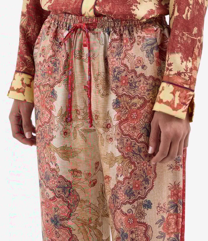 Pierre Louis Mascia ALOE Trousers Silk FIORI D’ARGILLA ALOESPT10959SE517904101