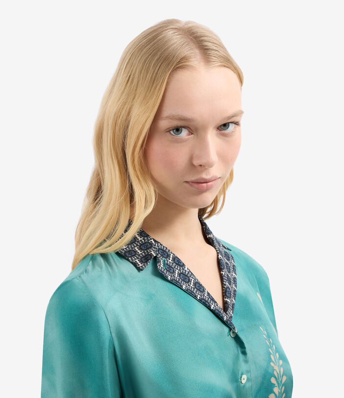 Pierre Louis Mascia ALOE Shirt Dress Silk AQUAMARINE ALOESAB11899SE515617101