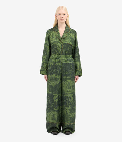 Pierre Louis Mascia ALOEGUM Palazzo Trousers Silk Multicolor ALOEGUMSPT12609SE516070106