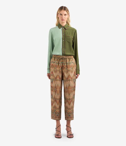 Pierre Louis Mascia ALOE Trousers Silk Multicolor ALOESPT10959SE513279101