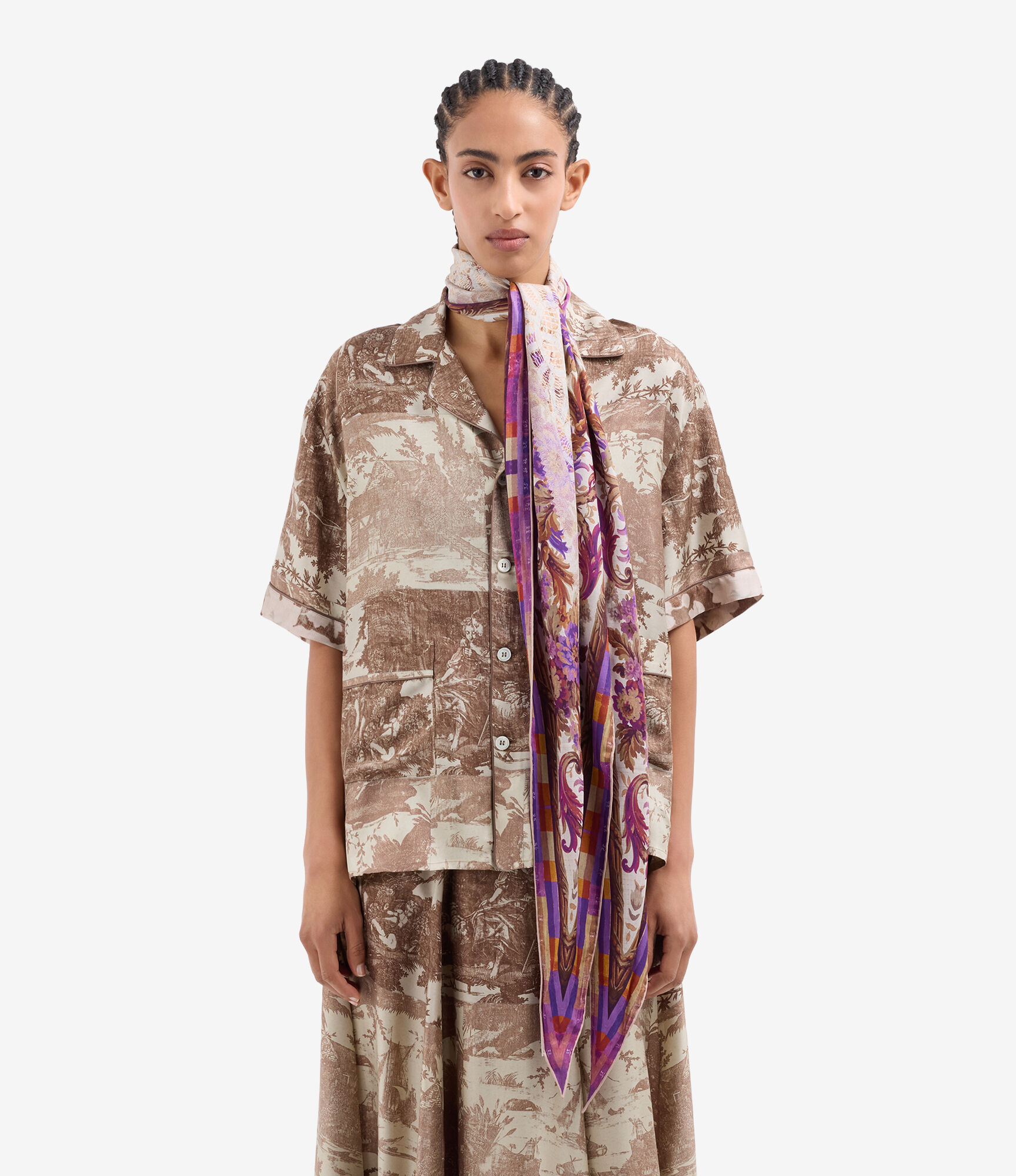 ALOEUW Scarf Silk 65x120 in MALVA | Pierre-Louis Mascia®