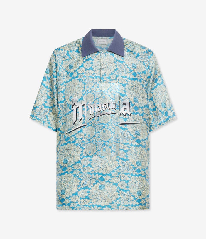 Pierre Louis Mascia ALOE Polo Shirt Silk AZZURRO ALOESPO12563SE518275101