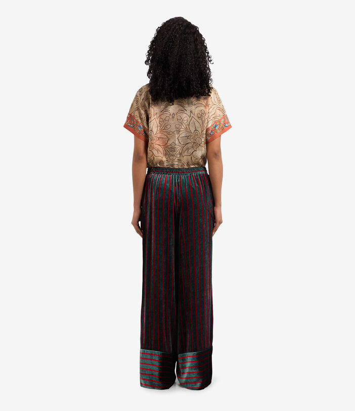 Pierre Louis Mascia KANADA Palazzo Trousers Viscose Silk Multicolor KANADAPT11665VI122478101