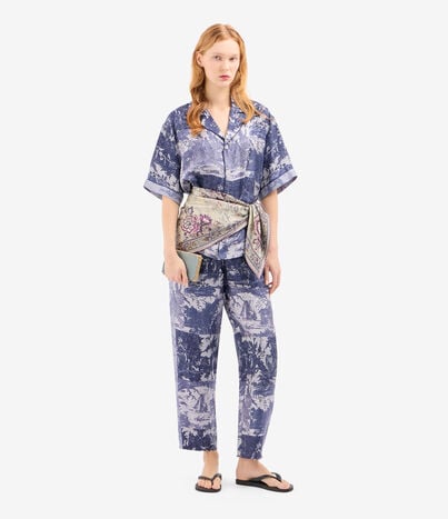 Pierre Louis Mascia ALOE Trousers Silk INDACO ALOESPT10959SE518112102