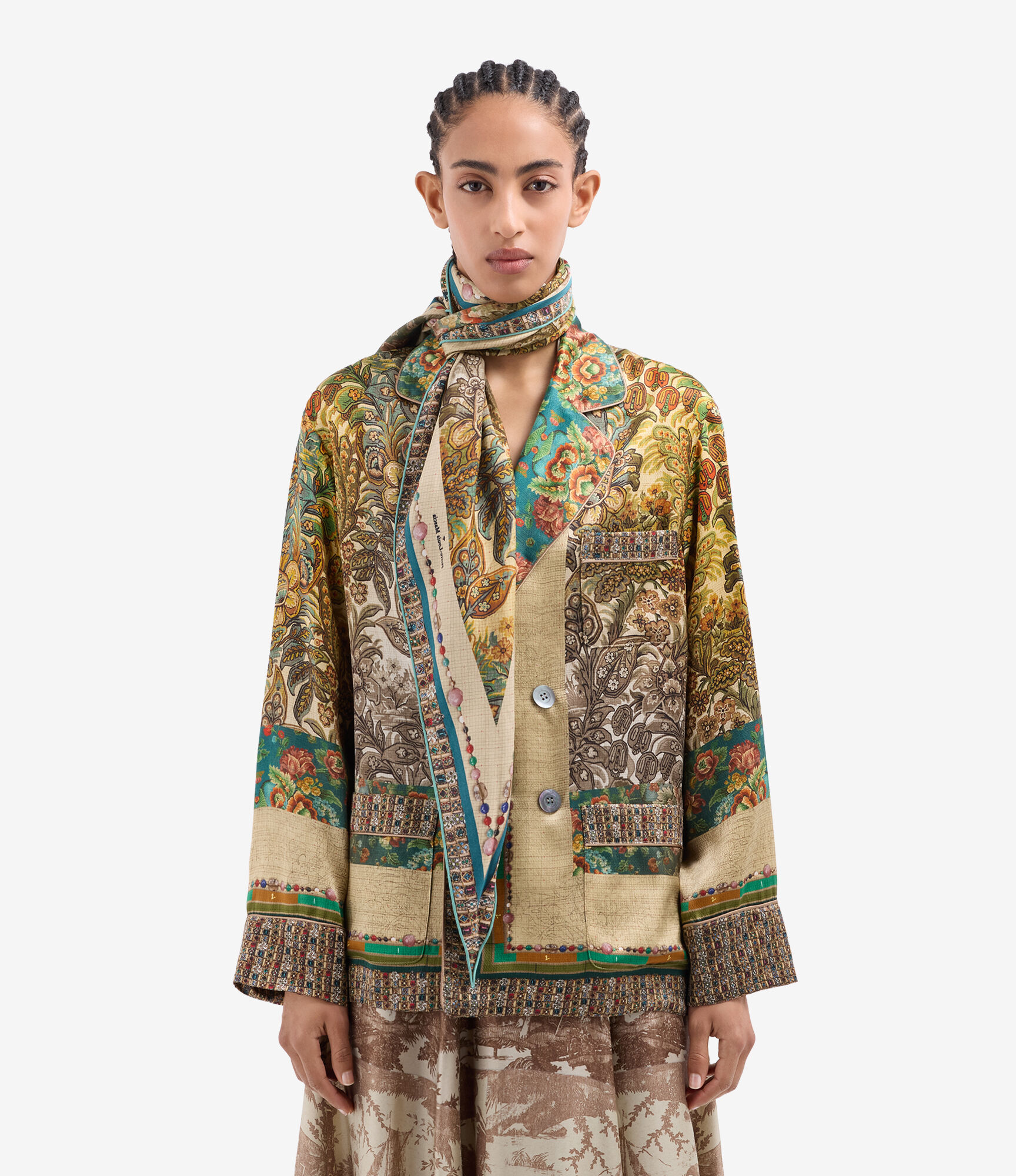 ALOEUW Scarf Silk 65x120 in GIARDINO BOTANICO | Pierre-Louis Mascia®