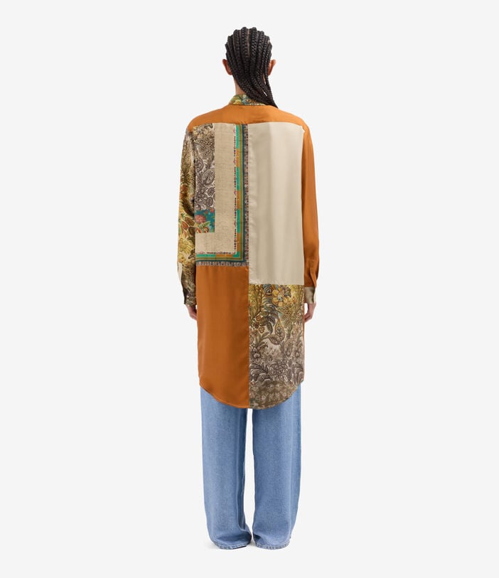 Pierre Louis Mascia ALOE Longsleeve Shirt Silk TERRA DI SIENA ALOESCML12162SE517997101