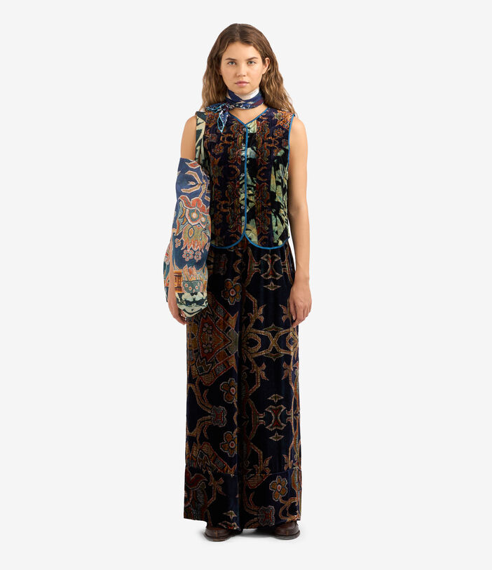 Pierre Louis Mascia KANADA Palazzo Trousers Viscose Silk Multicolor KANADAPT11665VI140972101