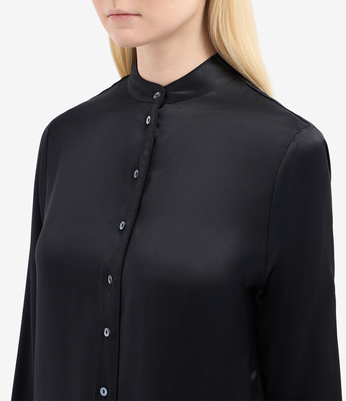 Pierre Louis Mascia ADANAGUM Longsleeve Shirt Silk NERO ADANAGUMUQCML11721SENERO