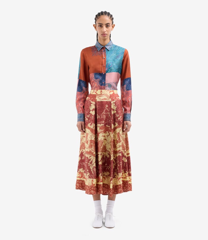 Pierre Louis Mascia ALOE A-line Skirt Silk BAROCCO ALOESGO12353SE518136101