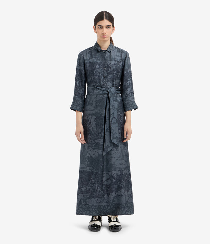 Pierre Louis Mascia ALOEGUM Shirt Dress Silk ARDESIA ALOEGUMSAB11899SE516037105