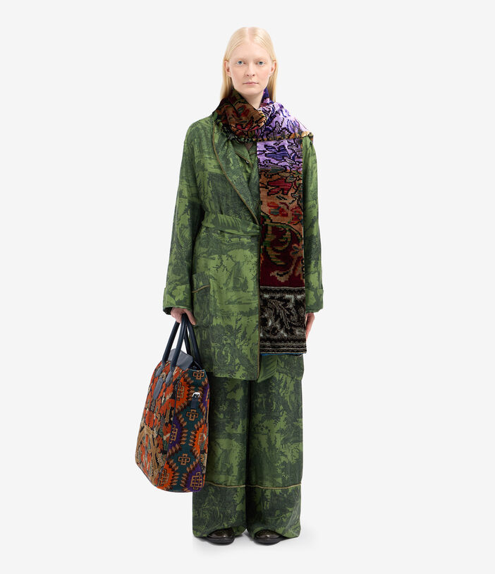 Pierre Louis Mascia ALOEGUM Palazzo Trousers Silk Multicolor ALOEGUMSPT12609SE516070106
