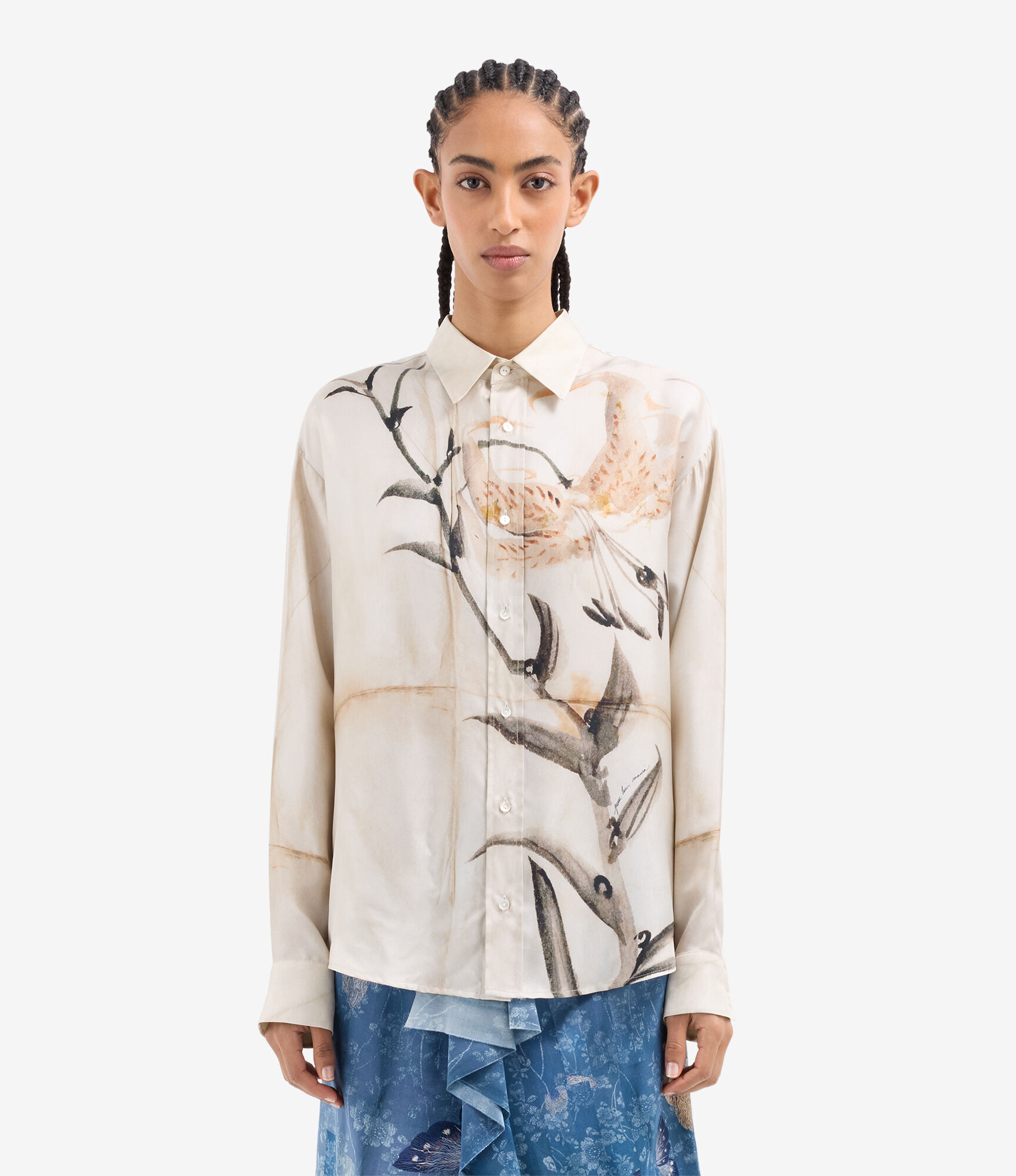 ALOE Longsleeve Shirt Silk in BAMBÙ | Pierre-Louis Mascia®