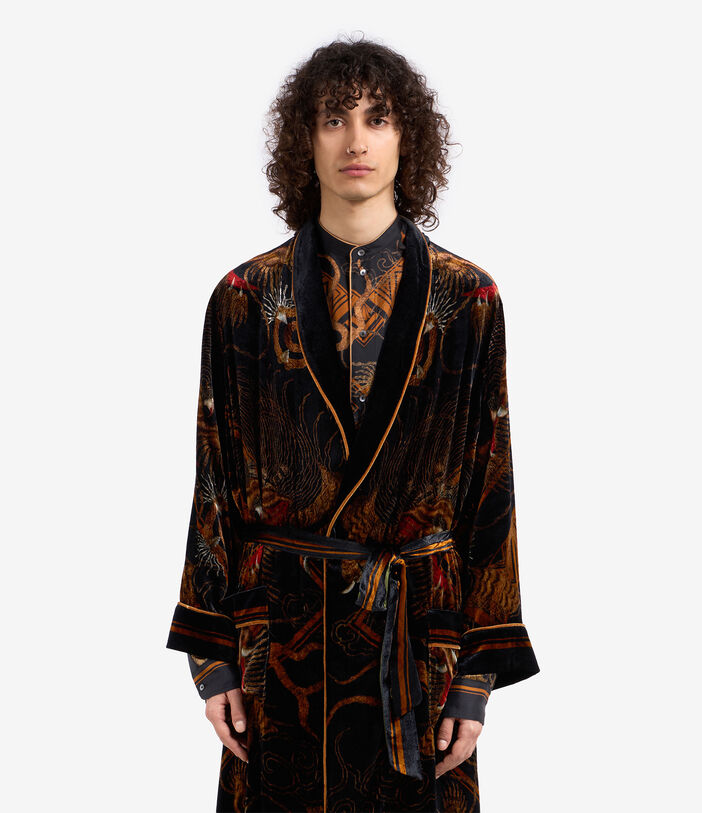 Pierre Louis Mascia KANPUR Dressing Gown Viscose Silk BLACK TEA KANPUR2SVT11668L124VI513134101