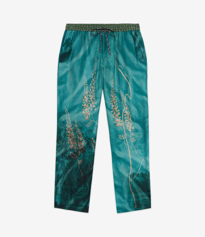 Pierre Louis Mascia ALOE Trousers Silk AQUAMARINE ALOESPT10959SE514841101