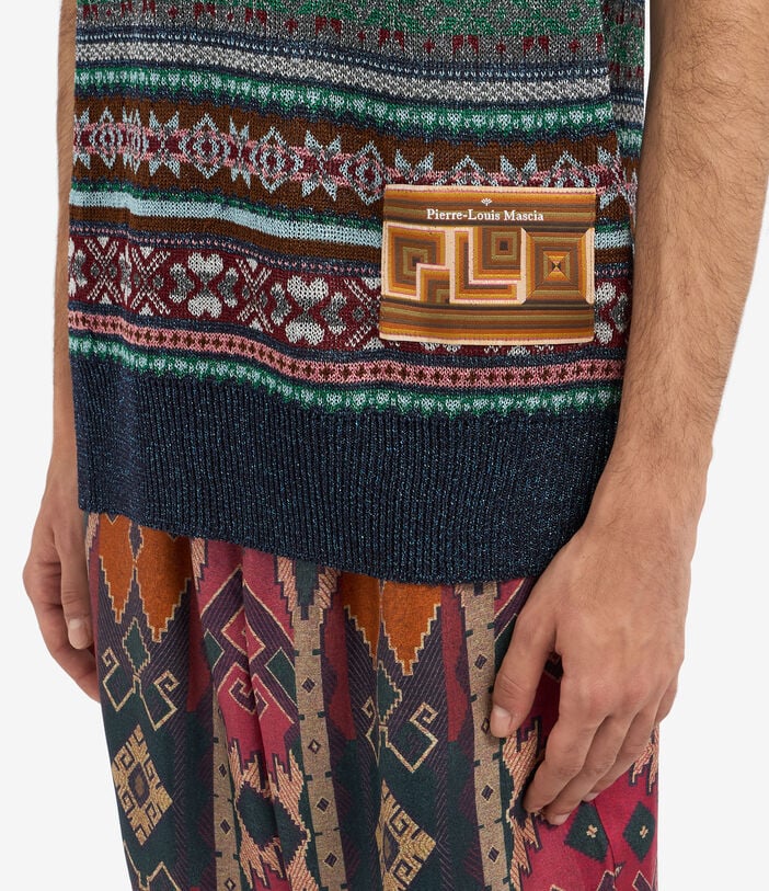Pierre Louis Mascia TRICOT Gilet Acetate Multicolor TRICOTGLPLP326AC3BLU