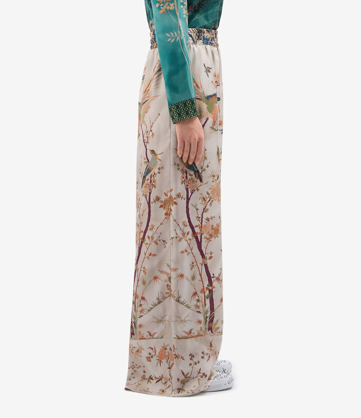 Pierre Louis Mascia ALOE Palazzo Trousers Silk ECRU ALOESPT12450SE515543101