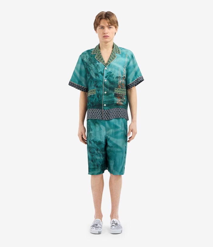 Pierre Louis Mascia ALOE Shortsleeve Shirt Silk AQUAMARINE ALOESCMC11927SE514853101