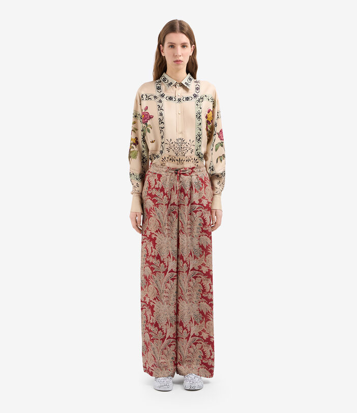 Pierre Louis Mascia ALOE Palazzo Trousers Silk SPICE RED ALOESPT11094SE142060101