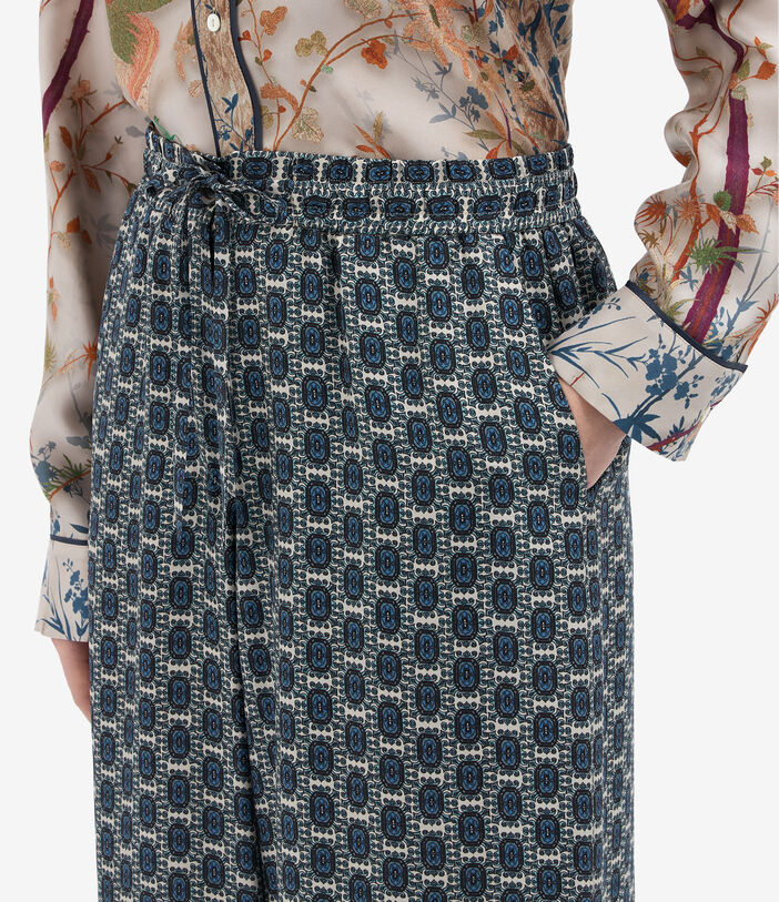 Pierre Louis Mascia ALOE Palazzo Trousers Silk TEAL ALOESPT11094SE142057101