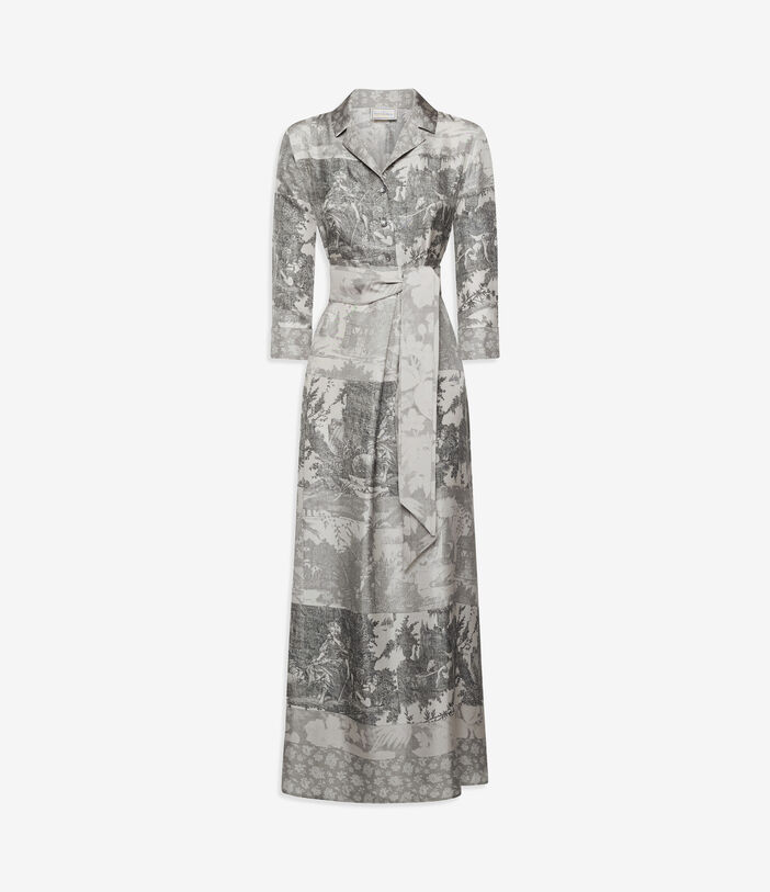 Pierre Louis Mascia ALOEGUM Shirt Dress Silk CENERE ALOEGUMSAB11899SE516037104