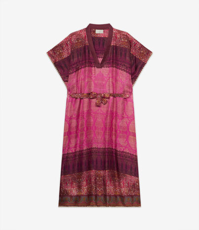 Pierre Louis Mascia ALOE Kaftan Coat Silk FUCHSIA ALOESKL12428SE515006101