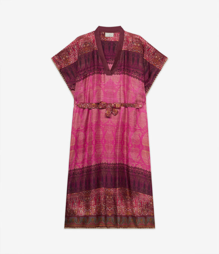 Pierre Louis Mascia ALOE Kaftan Coat Silk FUCHSIA ALOESKL12428SE515006101