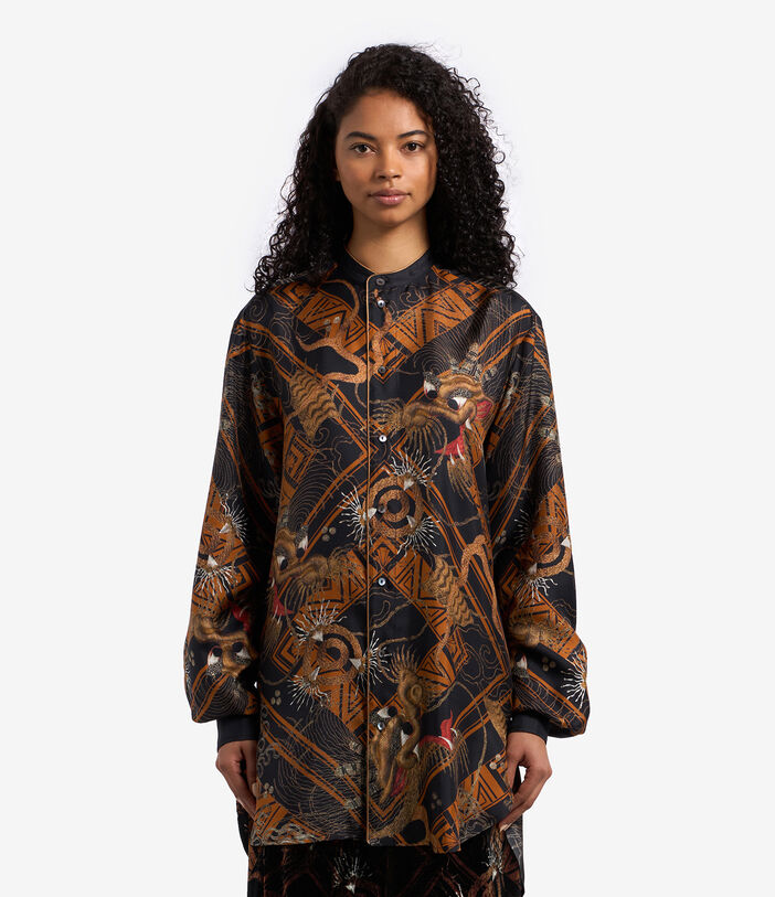 Pierre Louis Mascia ALOE Longsleeve Shirt Silk BLACK TEA ALOESCML11185SE512869101