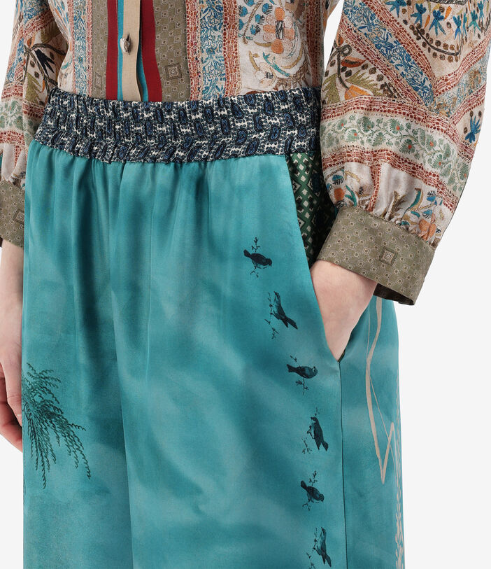 Pierre Louis Mascia ALOE Palazzo Trousers Silk AQUAMARINE ALOESPT12450SE515542101