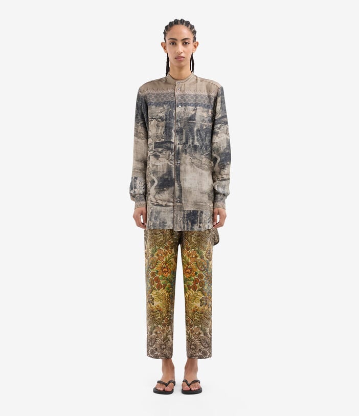 Pierre Louis Mascia ALOE Longsleeve Shirt Silk BOSCO FUMÉ ALOESCML11185SE517869101