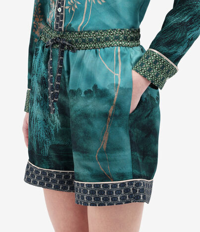 Pierre Louis Mascia ALOE Shorts Silk AQUAMARINE ALOESPN12170SE514859101