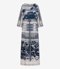Pierre Louis Mascia TETRIS Belted Kaftan Dress Silk RAMPICANTE BLU TETRISSVAB12178SE518104101