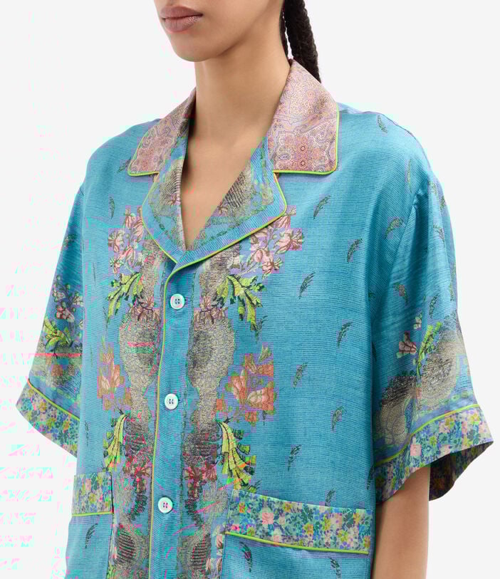 Pierre Louis Mascia ALOE Shortsleeve Shirt Silk CELESTE ALOESCMC11927SE518124101