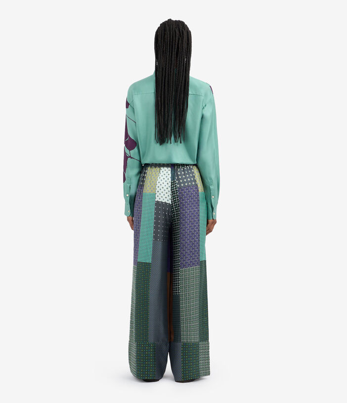Pierre Louis Mascia CIALDA Palazzo Trousers Silk Multicolor CIALDASPT10766SE513293101