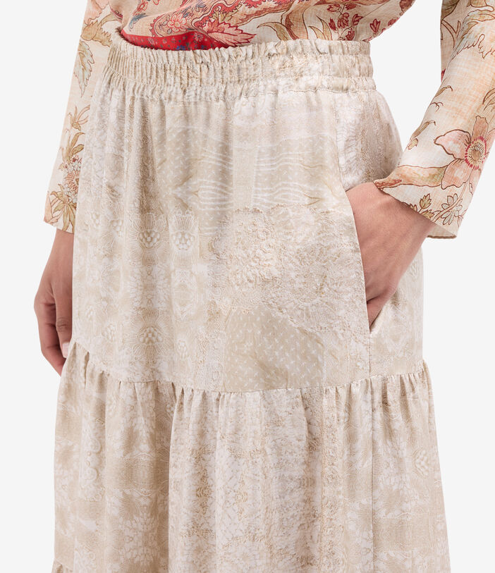 Pierre Louis Mascia ALOE Maxi Skirt Silk MADREPERLA ALOESGO12166SE147079101