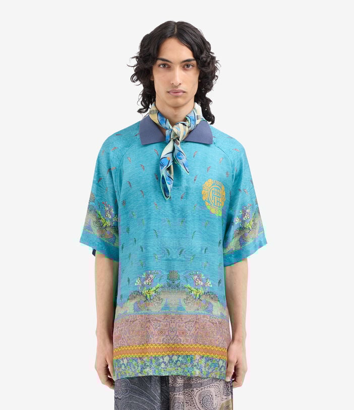 Pierre Louis Mascia ALOEUW Bandana Scarf Silk 67x67 GEOMETRIE MARINE ALOEUWSW067X067MSE517533101