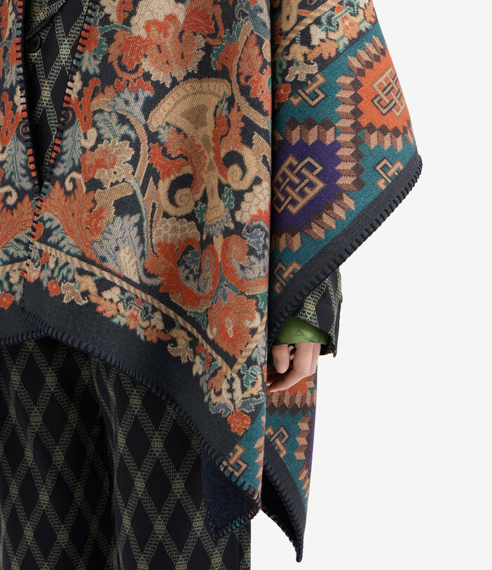 Pierre Louis Mascia PANCAKE Poncho Cape Wool Multicolor PANCAKESGAPH006WO516619101