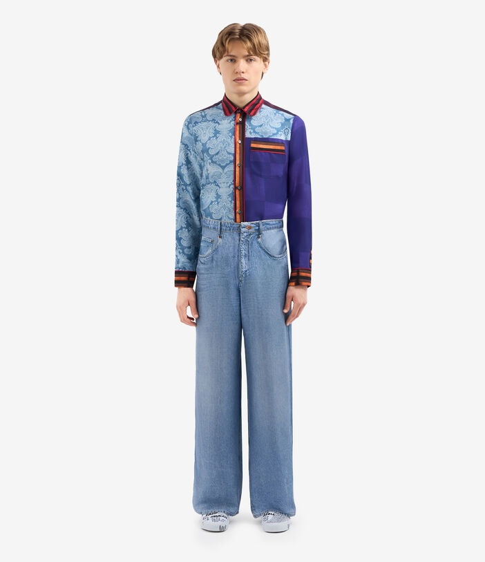 Pierre Louis Mascia ALOE Trousers Silk DENIM ALOESPT12566SE515240102