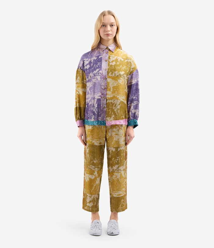 Pierre Louis Mascia ALOE Longsleeve Shirt Silk LAVENDER - MUSTARD ALOESCML12049SE514990101