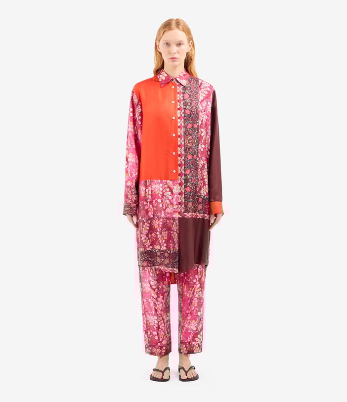 Pierre Louis Mascia ALOE Longsleeve Shirt Silk ROSSO DAMASCO ALOESCML12162SE517998101